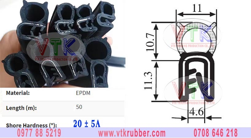 Ron cao su xốp kẽm nẹp kín tủ điện